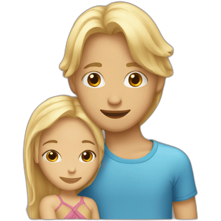 Blond et brun calin emoji