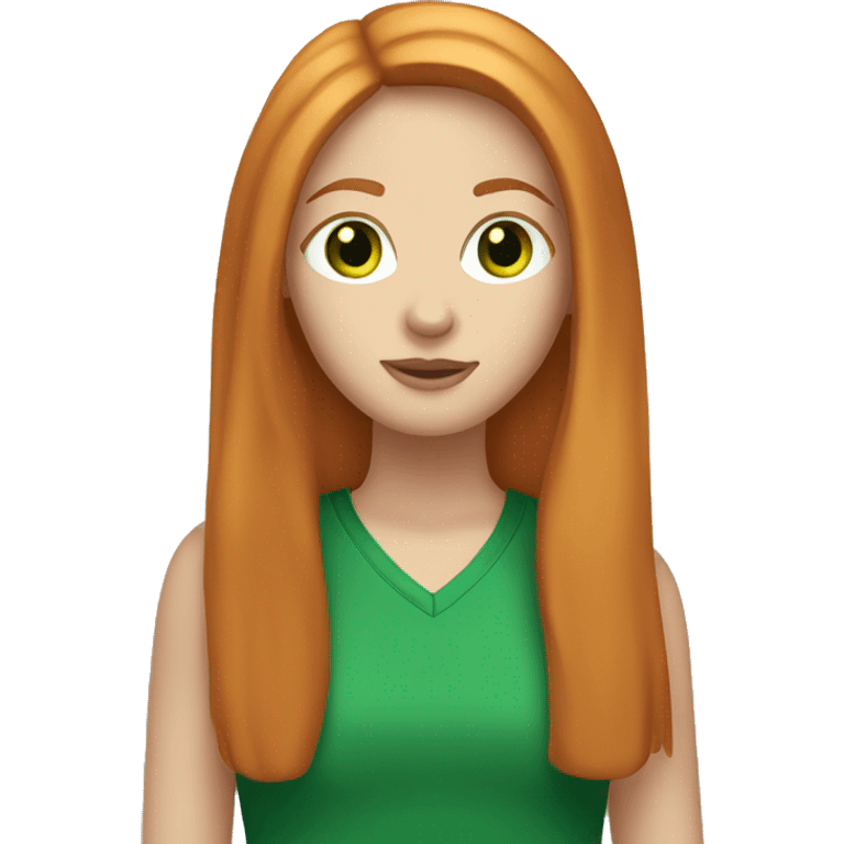 Girl with straight ginger hair and green eyes emoji