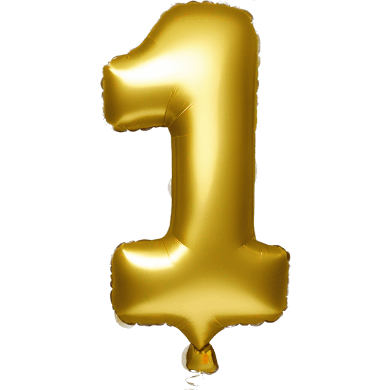 first birthday gold number ONE balloon  emoji