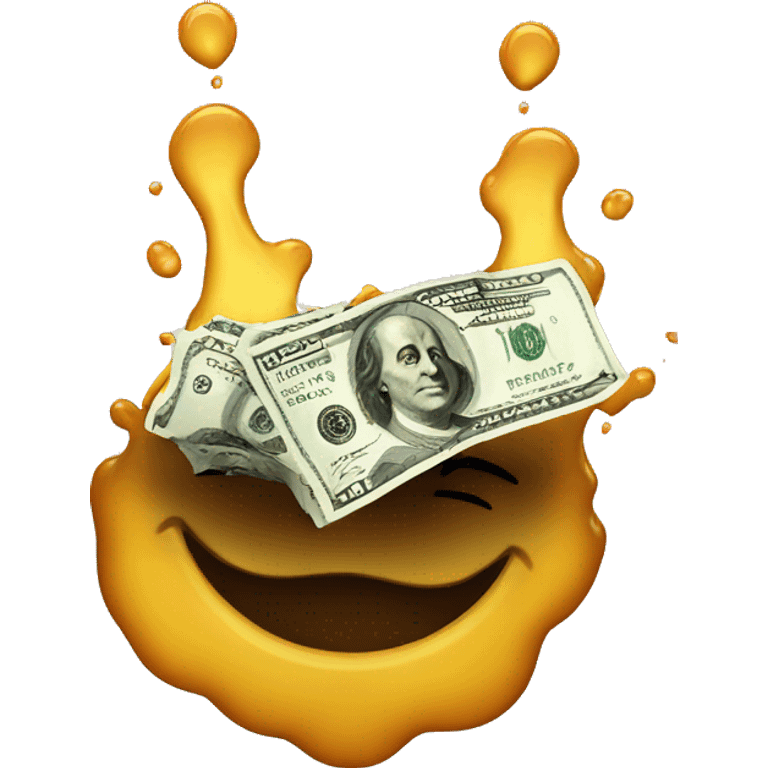 dollar doused in crude oil emoji