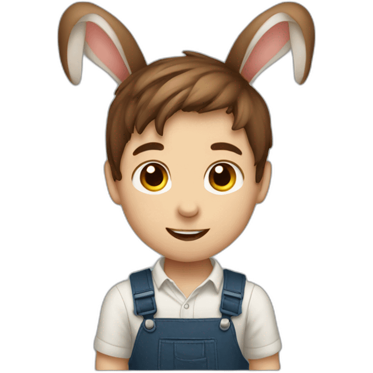 brown hair rabbit boy emoji