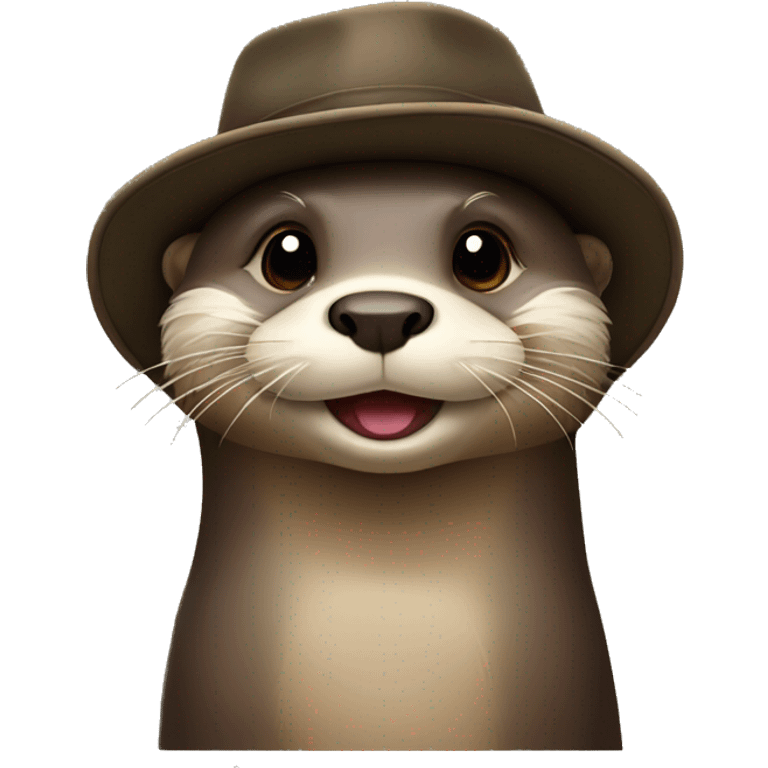 Otter wearing a hat emoji