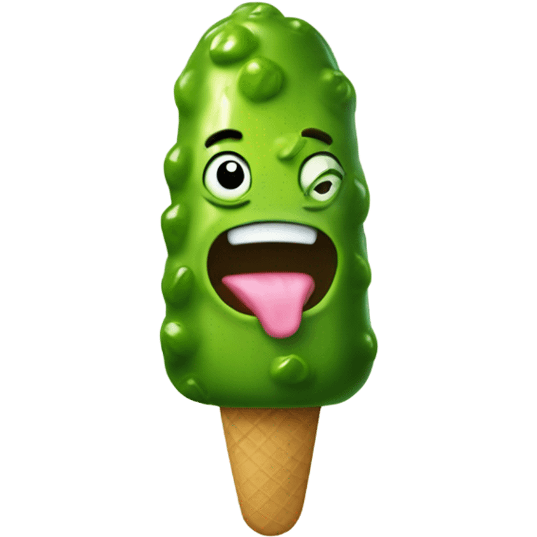 Pickle eating pickle ice cream  emoji