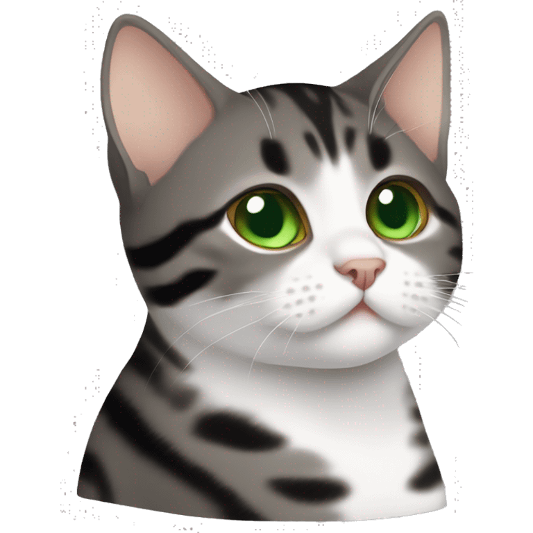 American shorthair brown and black with green eyes that is chunky  emoji