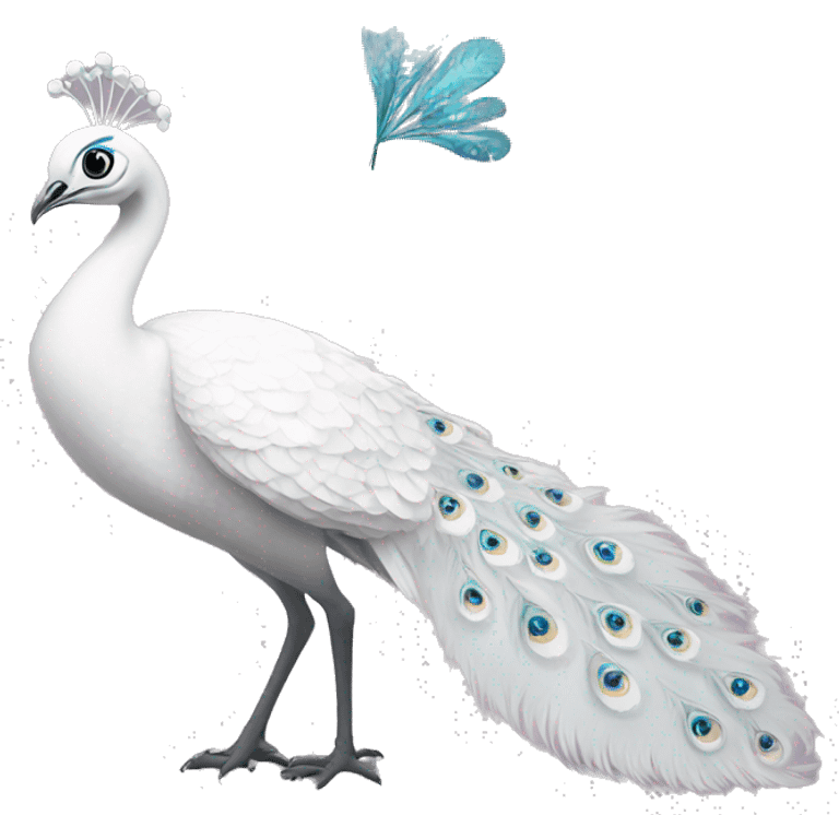 White peacock with a bow emoji