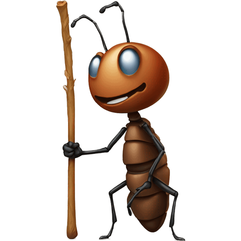 ant with large bindle on a stick emoji