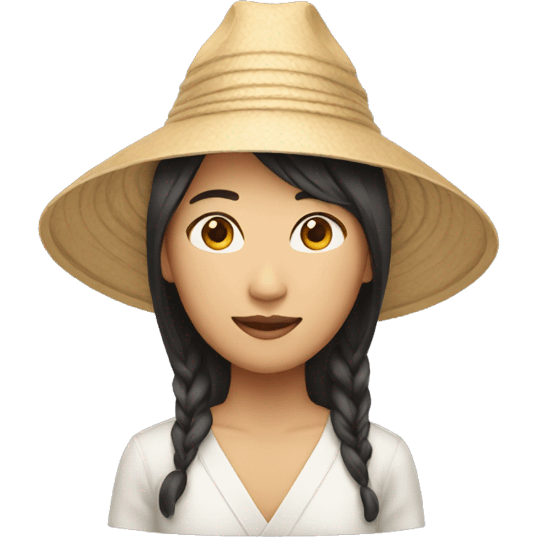 asian with asian hat emoji