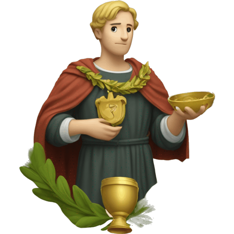 Petrarch holds a golden laurel wreath in his hand emoji