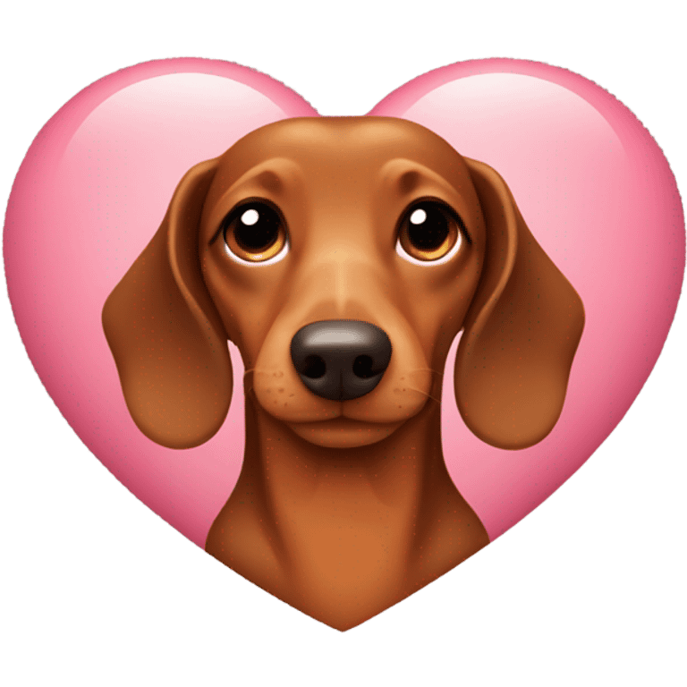 Dachshund with a heart around it emoji