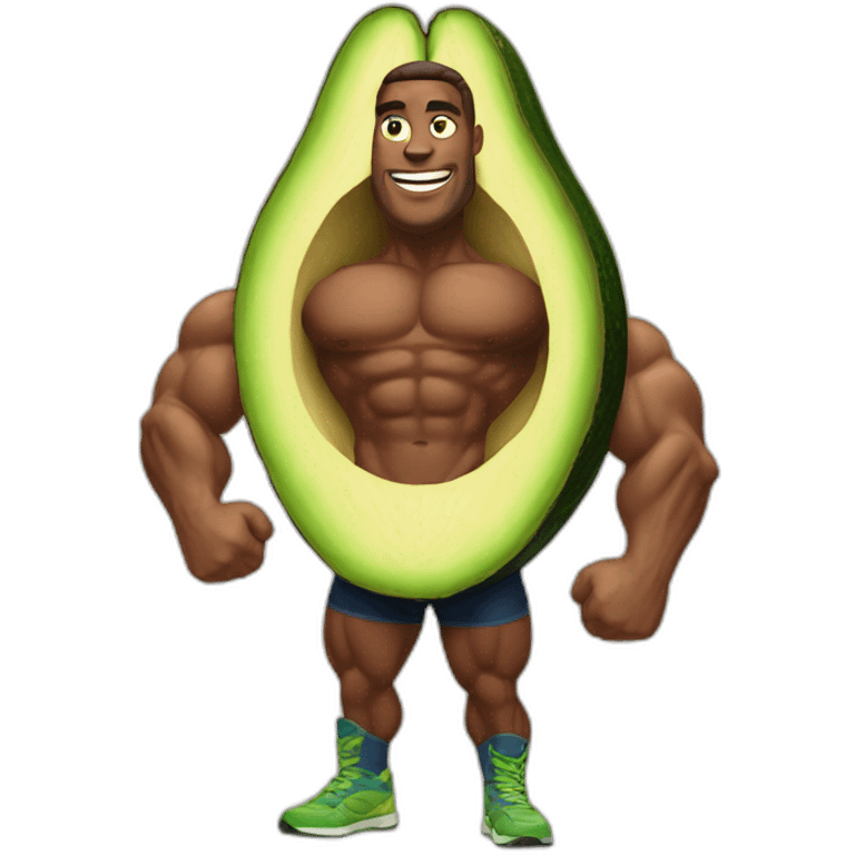 Giant avocado bodybuilder emoji