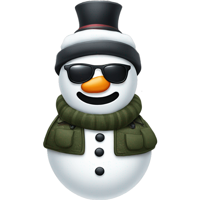 snowman light bulb nose with sunglasses and vest emoji