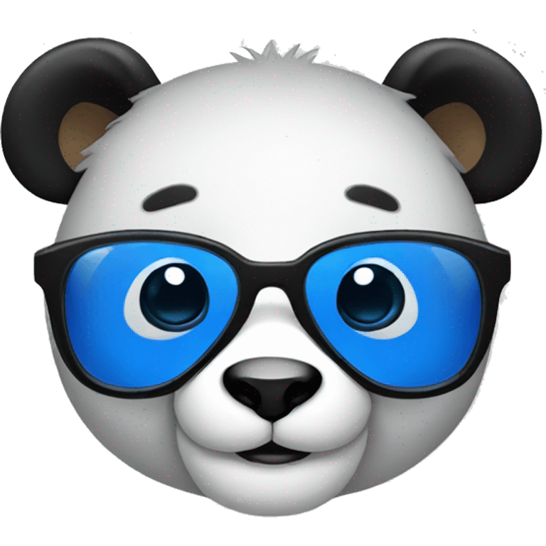 smiling panda designer with blue cool glasses emoji