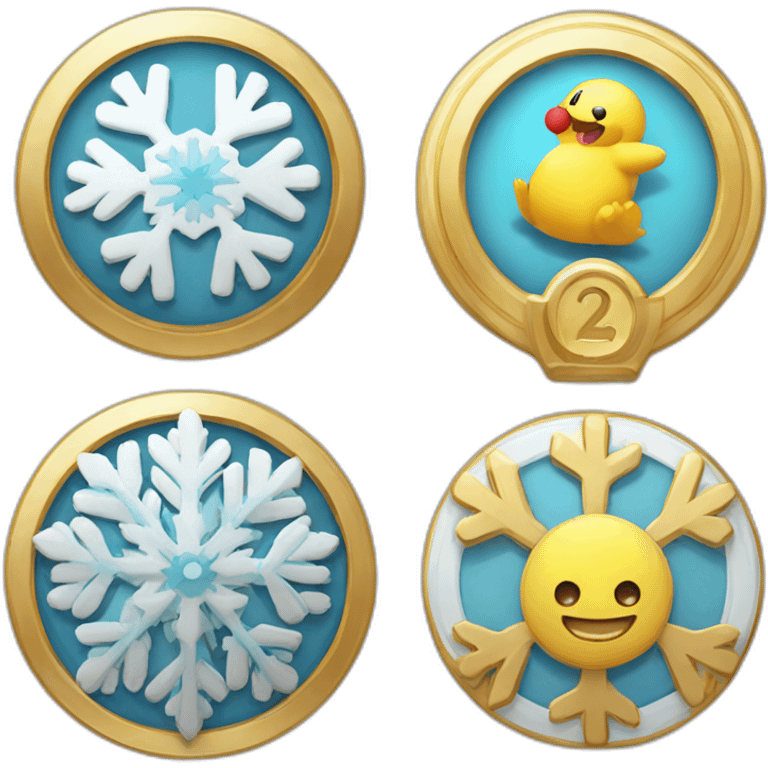 badge, medal, new year, snowflake, pokemon, picture, book, paper emoji