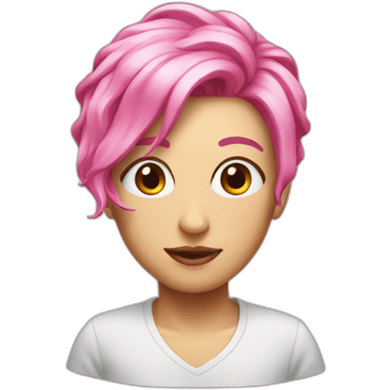 pink hair tea emoji