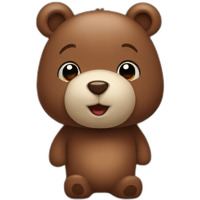 cute cartoonish mocha bear emoji