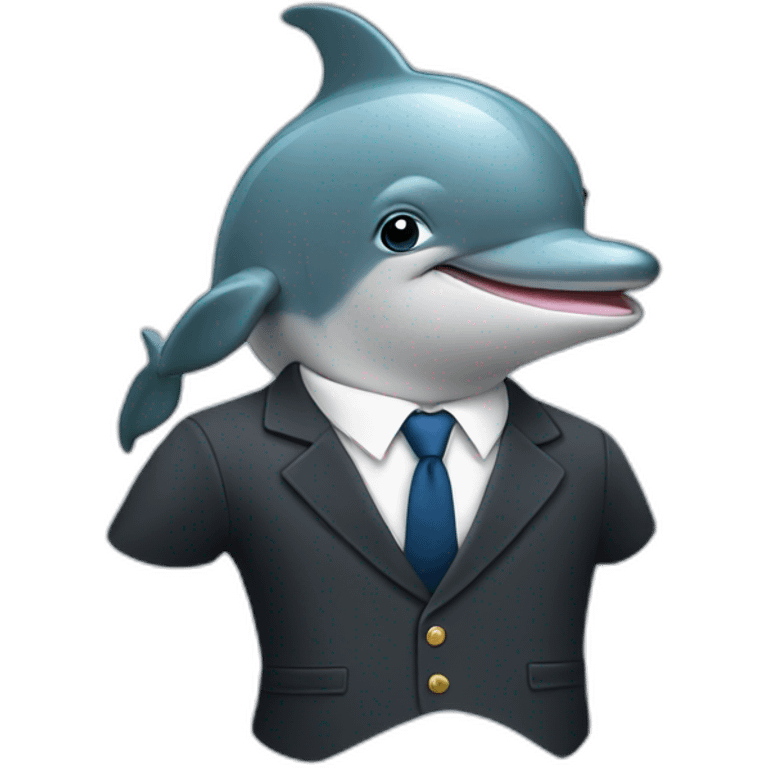 Dolphin in a suit emoji