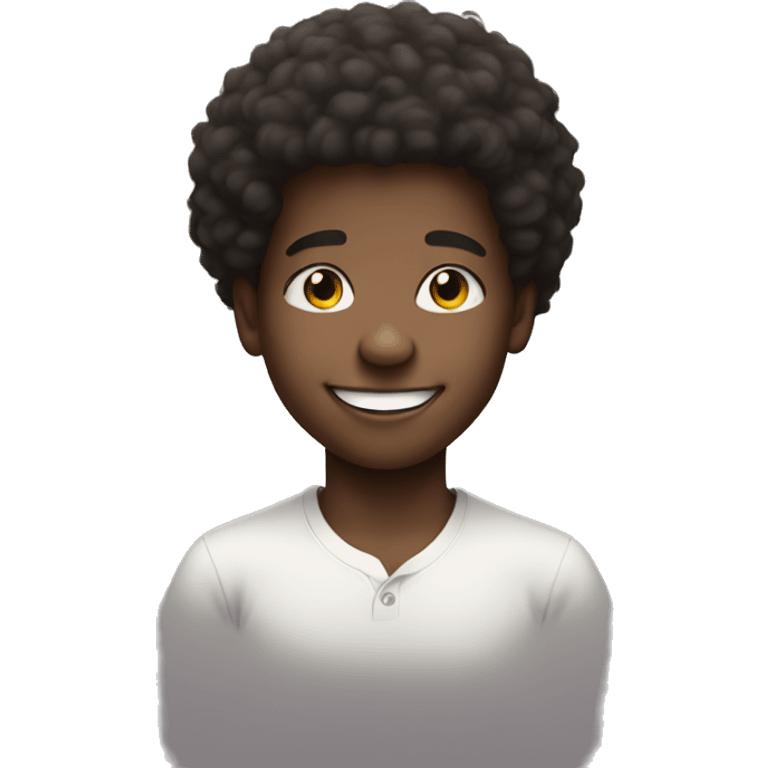 smiling afro boy portrait emoji