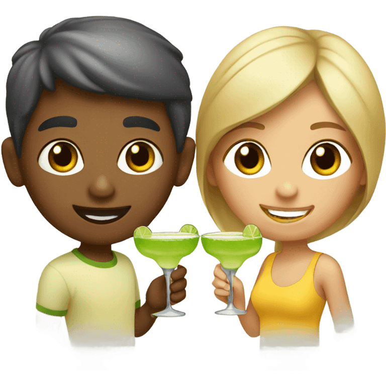 Boy and girl drinking margaritas  emoji