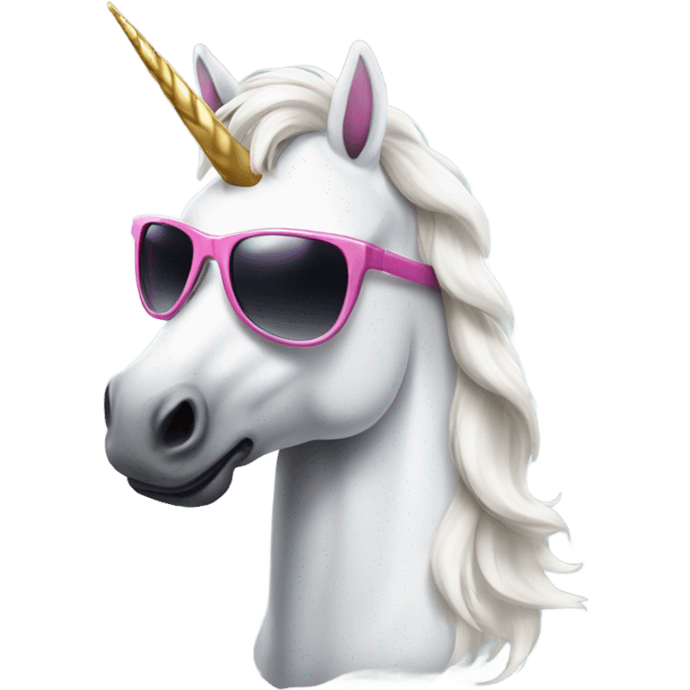 Unicorn with sunglasses emoji