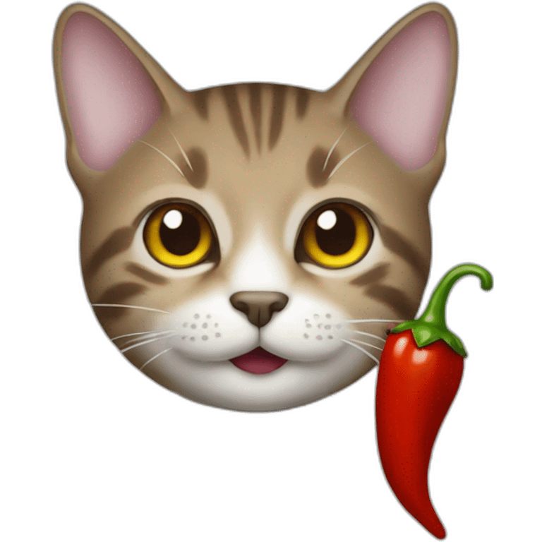 Cat chili pepper emoji