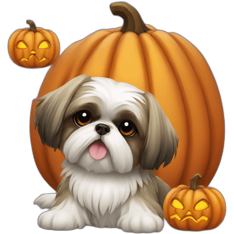 Shih tzu deco halloween emoji