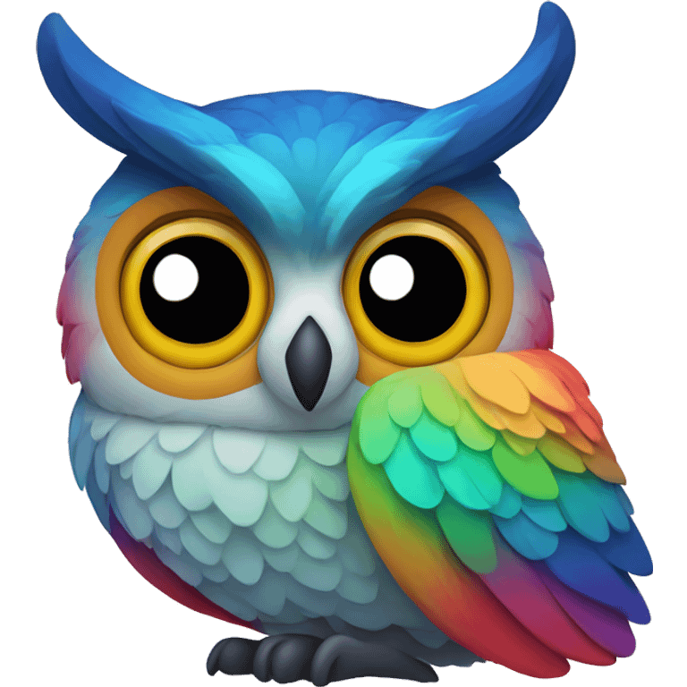 Colorful owl emoji