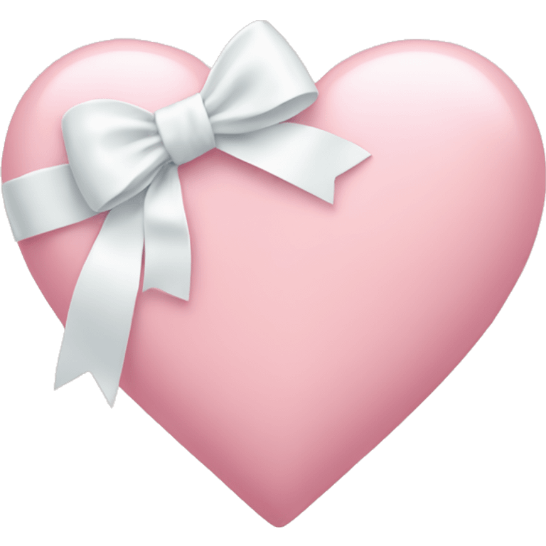 Pastel pink heart with white bow emoji