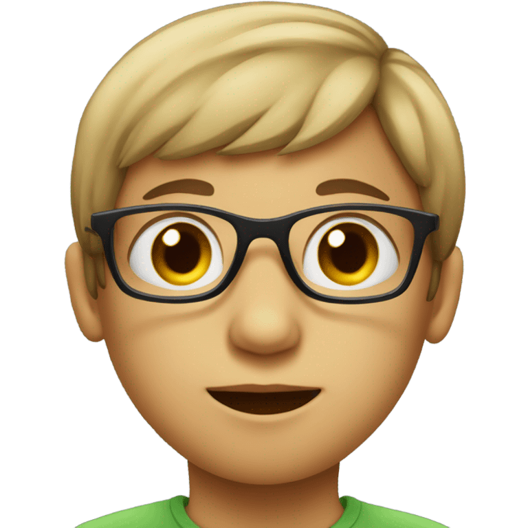 autistic kid with glasses  emoji