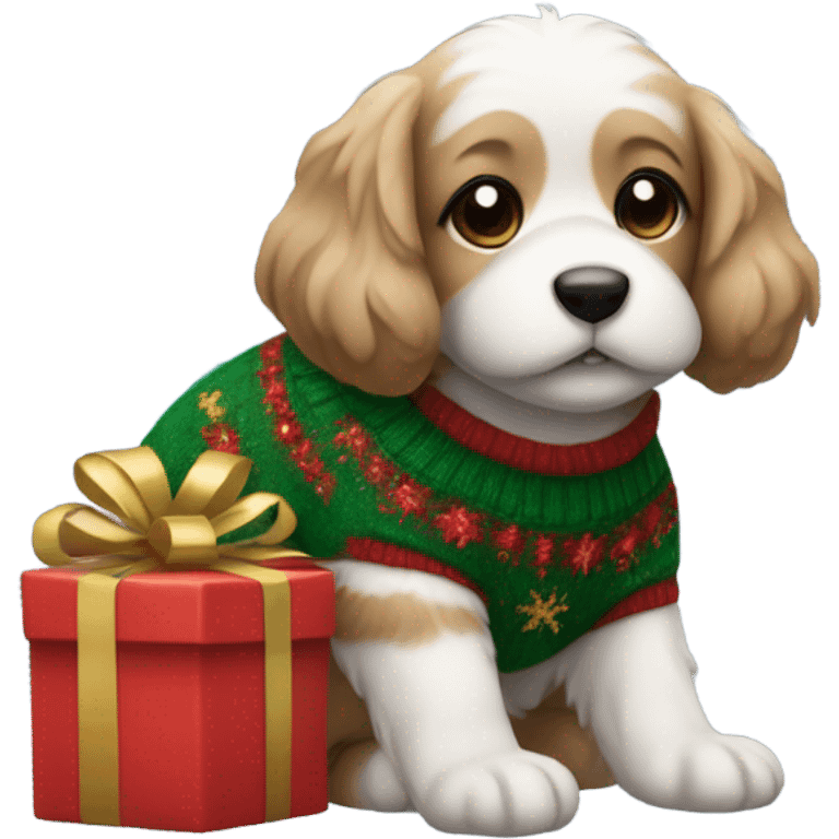 Christmas puppy emoji