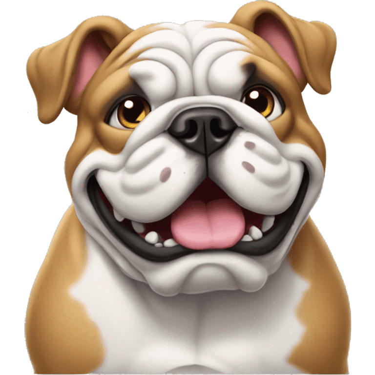 english bulldog leaning with paws on the wall standing emoji