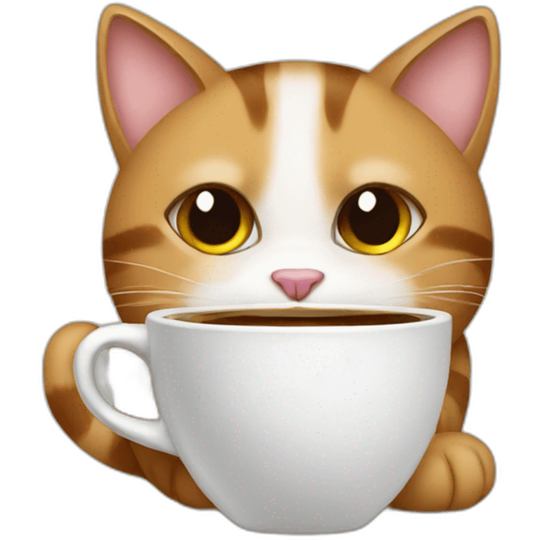 Cat with coffee emoji