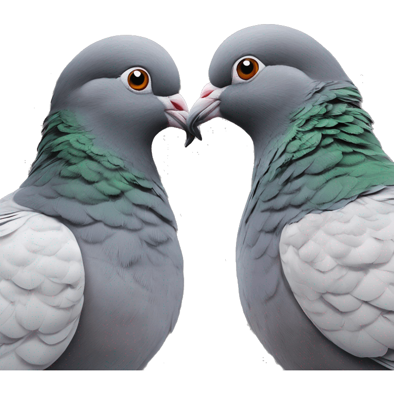 Two pigeons staring at each other emoji