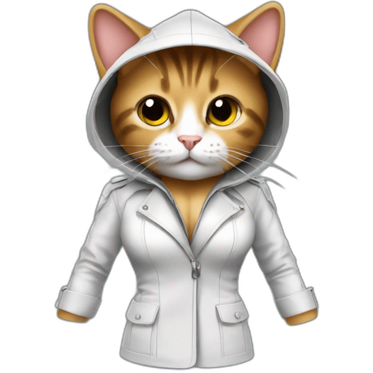 sexy cat trench suit held open emoji