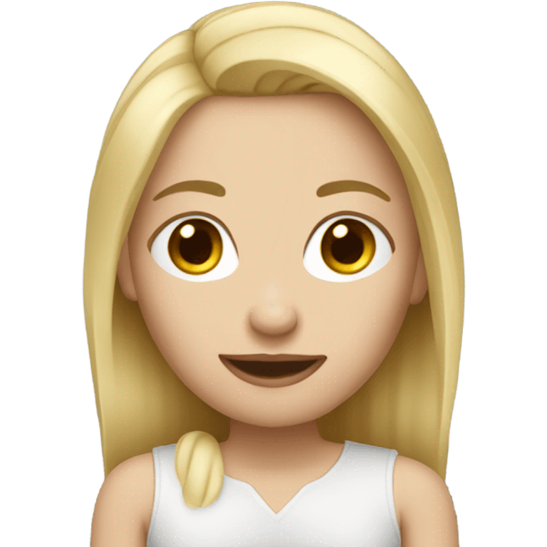 Straight blonde hair girl emoji