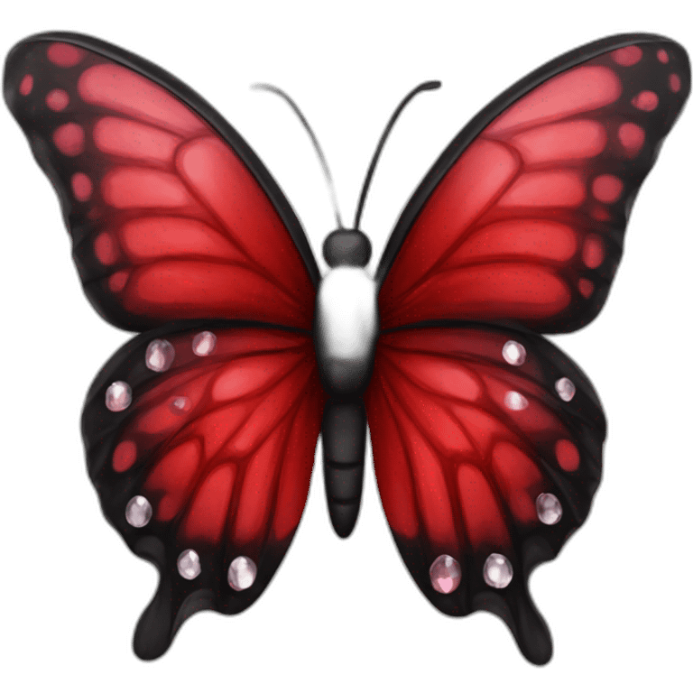 red and black crystal butterfly emoji