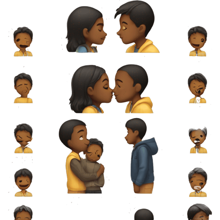 Girl kissing boy  emoji