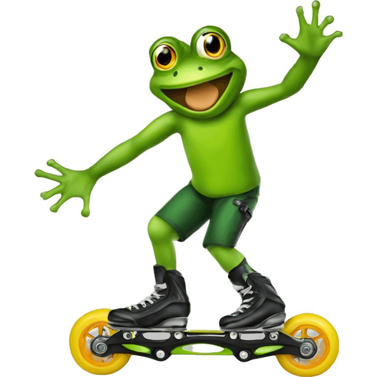 frog rollerblading emoji