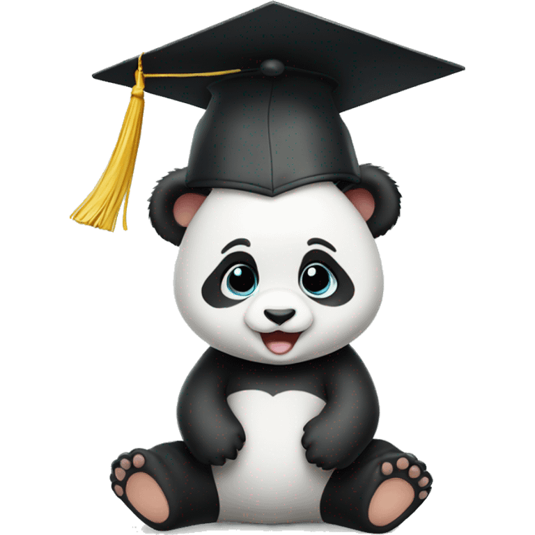 baby panda wearing graduation cap emoji