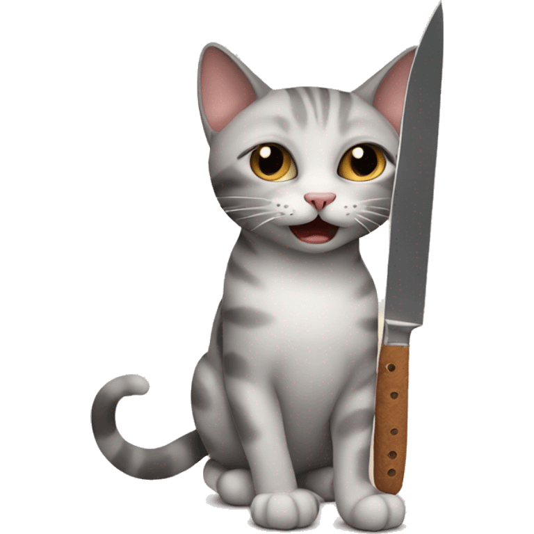 Cat with knife emoji