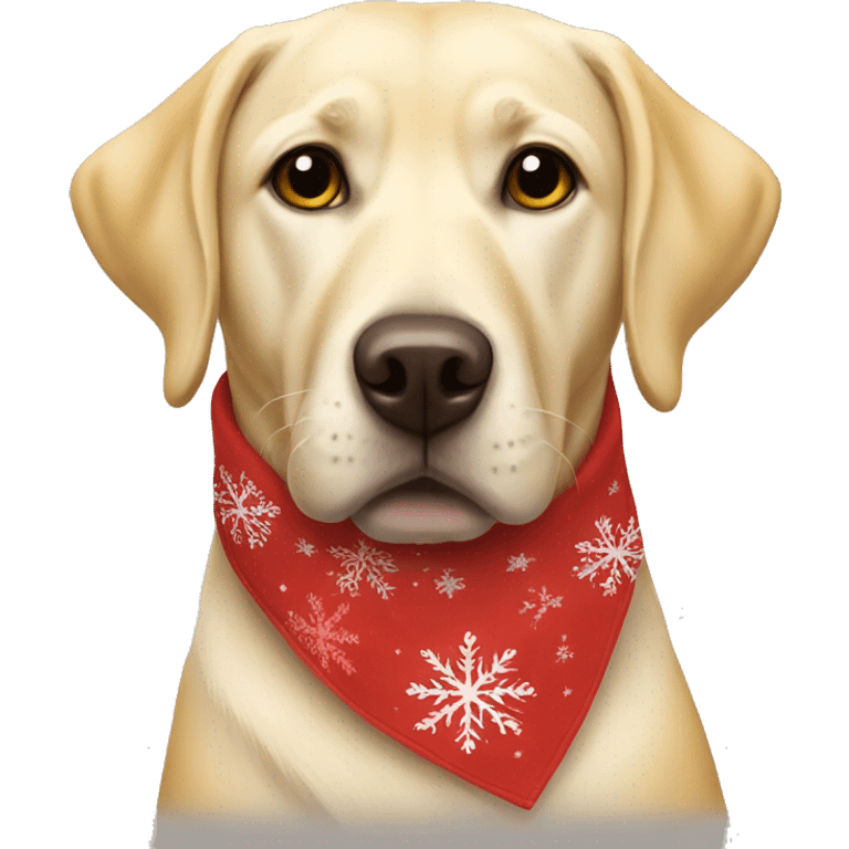 Yellow lab with Christmas bandanna  emoji