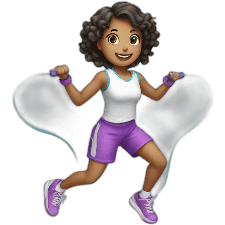 Girl jump roping emoji