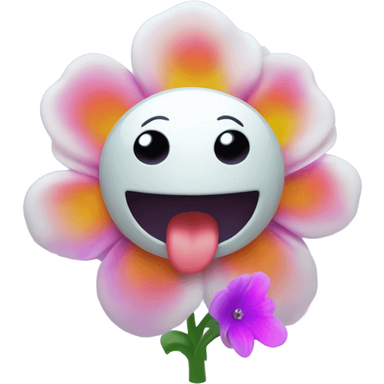 ghost scared of flower emoji