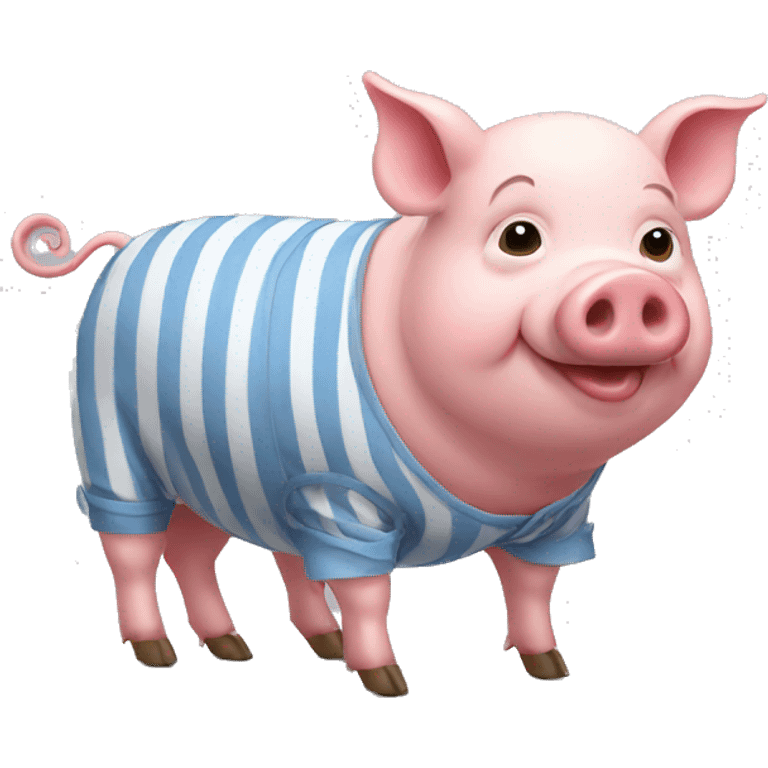 Pig with striped trousers emoji