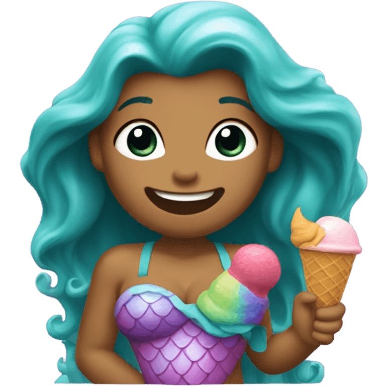 Mermaid eating ice cream  emoji