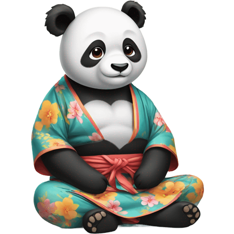 panda in kimono meditates emoji