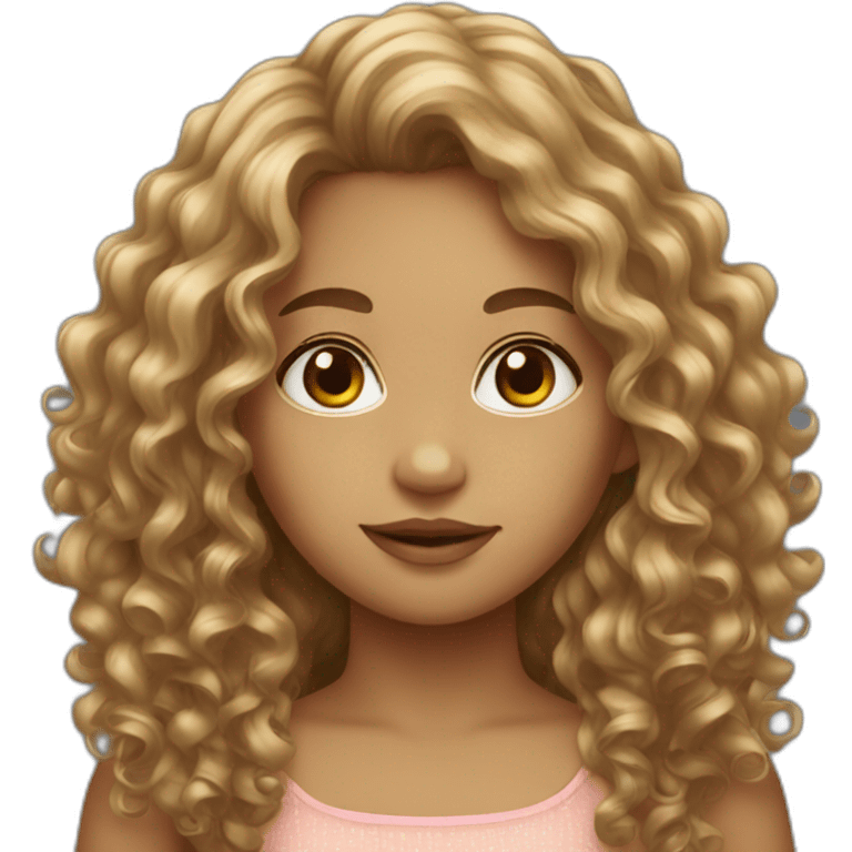 girl long curly hair dress emoji