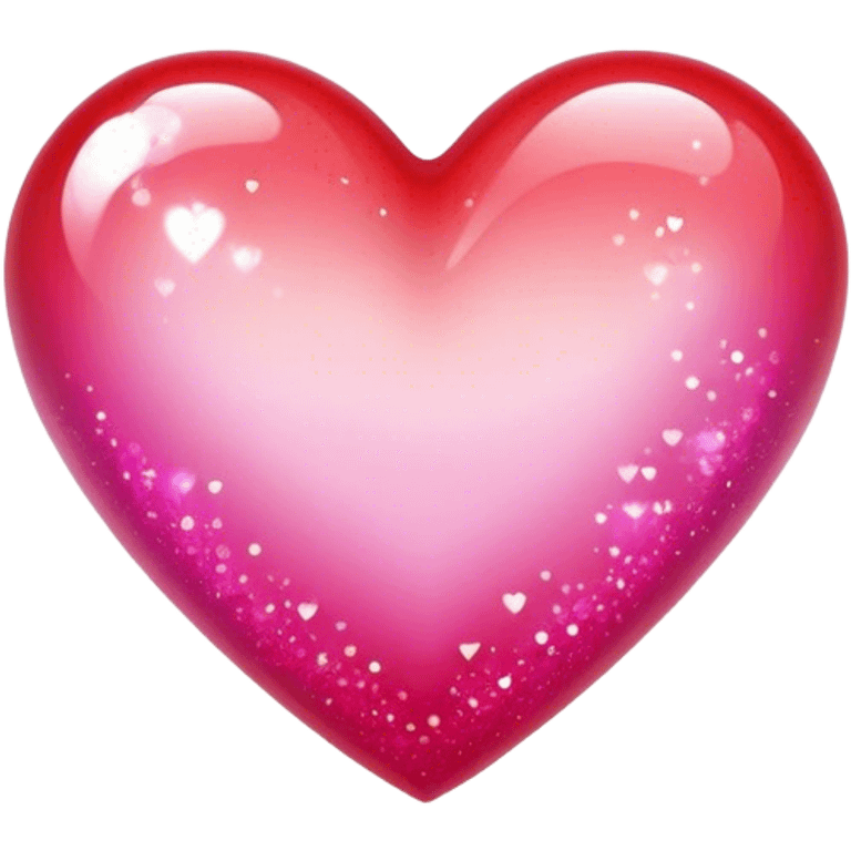 Glossy ombré  heart with sparkles emoji