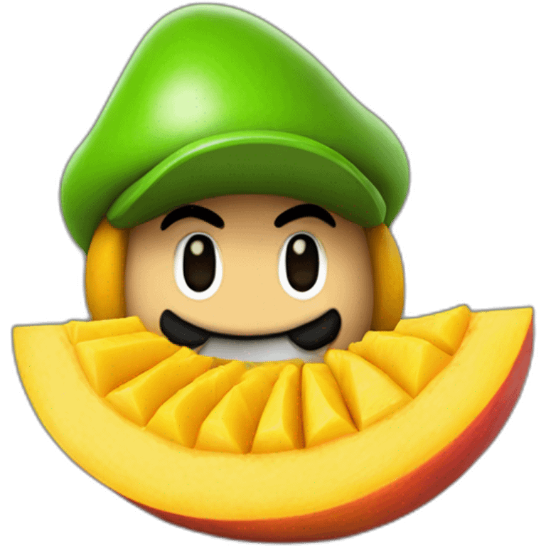 Mario in a mango emoji