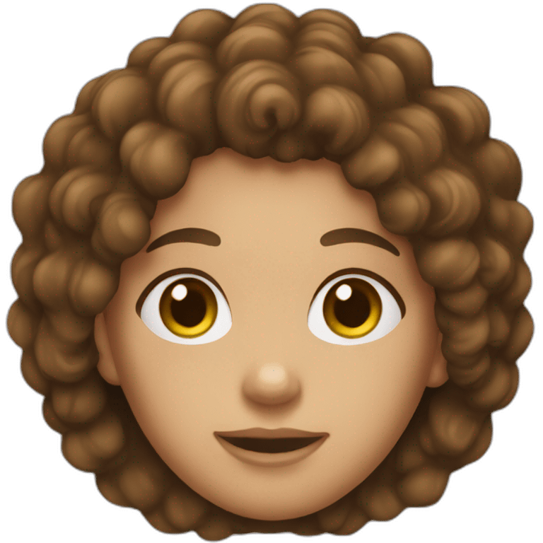 A brunette with curly hair and an average age of 16 years emoji