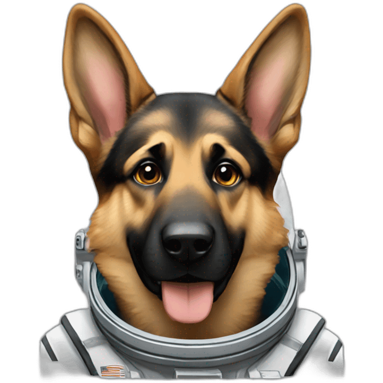 Astronaut commander German shepherd emoji